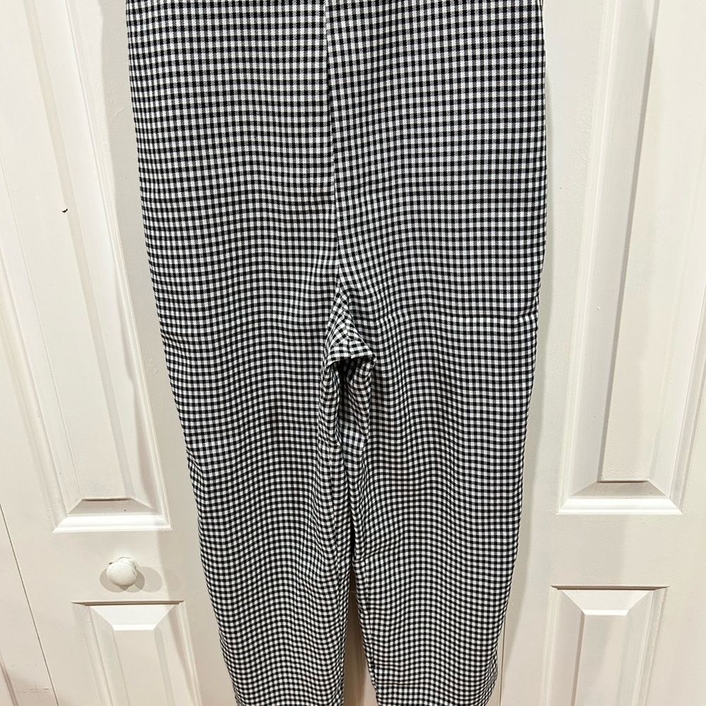 Forever 21 Black White Gingham Tie Front Skinny Jumpsuit small